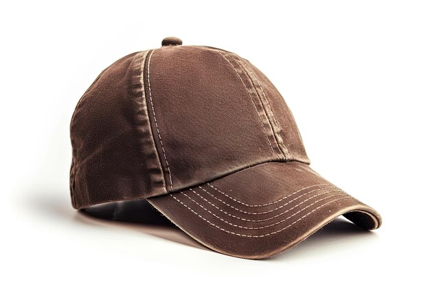 Photo brown vintage baseball cap isolated on white background