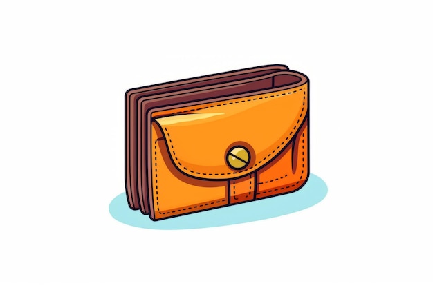 A brown wallet with a gold button is on a white background.