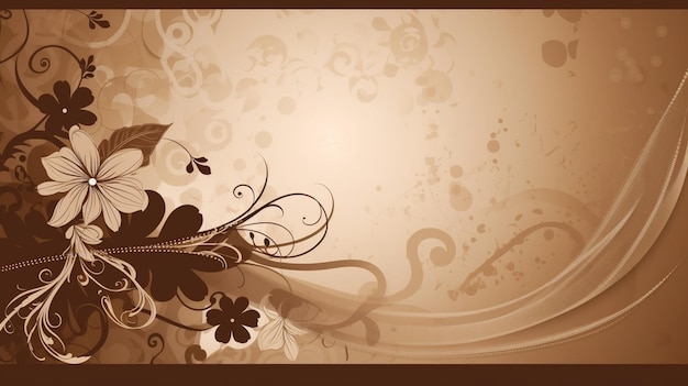 A brown and white background with a flower on it