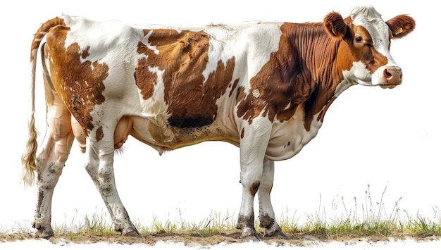 Brown and White Cow Standing in a Field