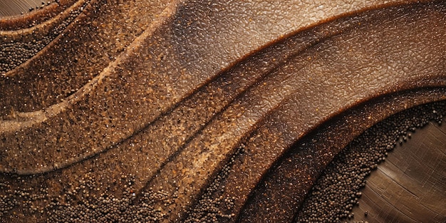 A brown and white image of a wave with a lot of small dots