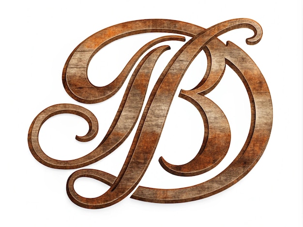 a brown and white letter b is on a white background