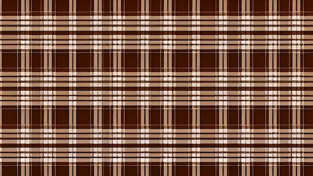 Brown and white plaid fabric with a brown background.