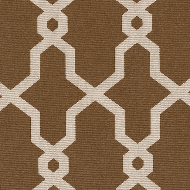 A brown and white wallpaper with a geometric pattern.