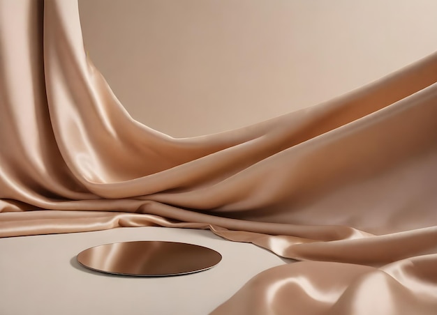 a brown and whitglaree photo of a brown and white shower curtain