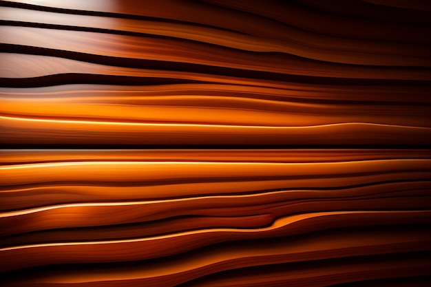 A brown wood texture with wavy lines and curves