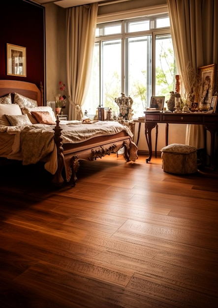 brown wooden floor