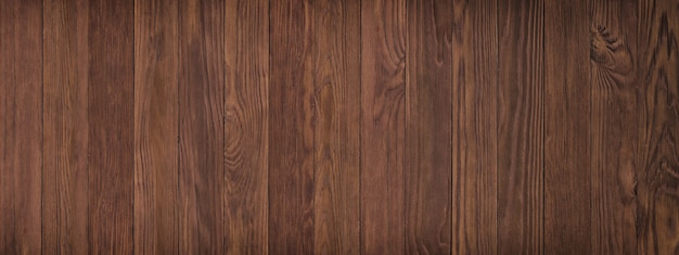 Brown wooden table, wood wall panoramic view