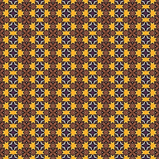 A brown and yellow pattern with a floral pattern.