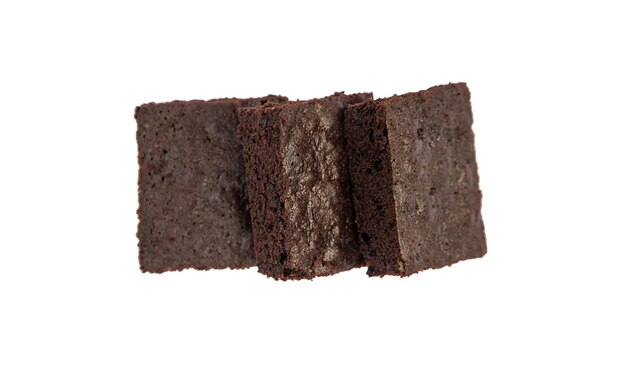 Brownie isolate on white background Selective focus