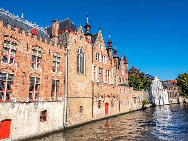 Brugge city scenes in Belgium residential buildings church attractive and beautiful scenes