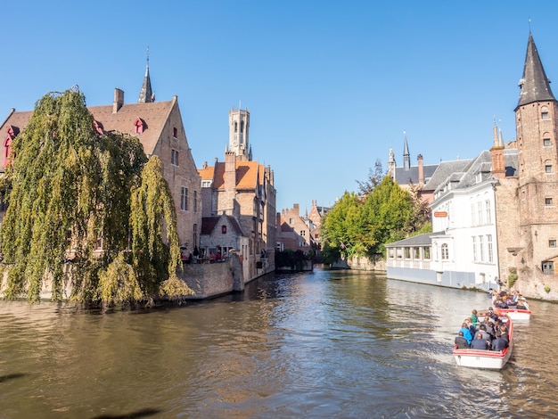 Brugge city scenes in Belgium residential buildings church attractive and beautiful scenes