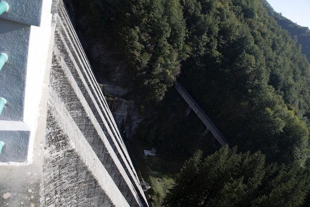 Brugneto artificial lake dam liguria Italy panorama