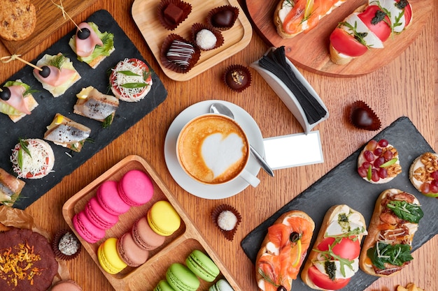 Bruschetta in assortment with various fillings