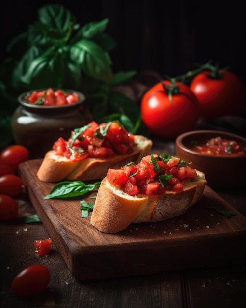 Bruschetta Italian food Generative AI