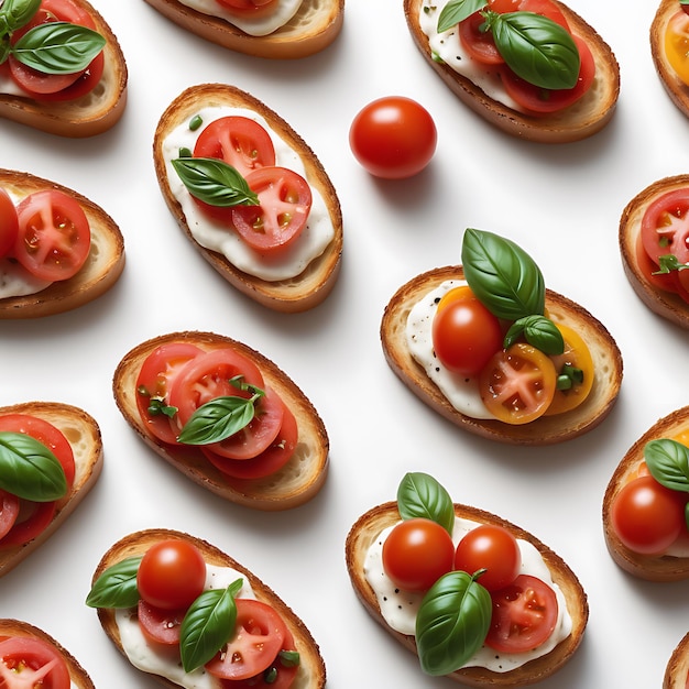 Bruschetta on a white background