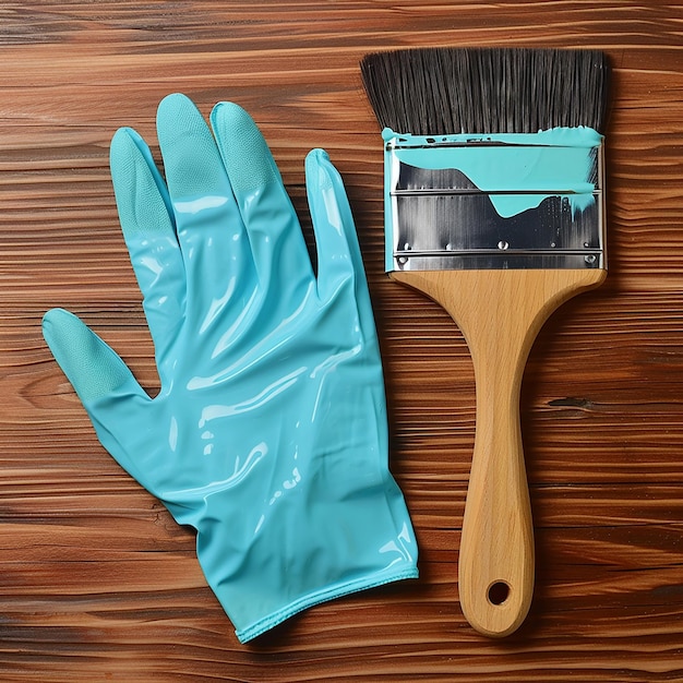 a brush and a brush are on a wooden table