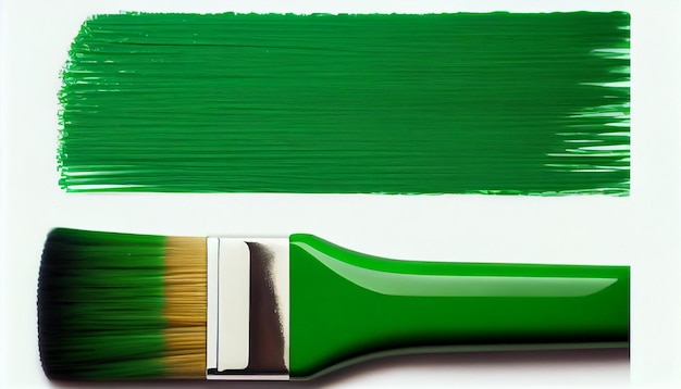 Brush and green paint AI Generative