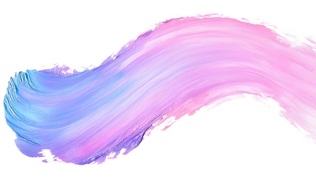 Photo a brush stroke of paint with a pink purple and blue