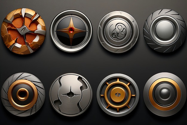 Brushed Metal Cool Buttons for Business Web Page Design in Cyberspace