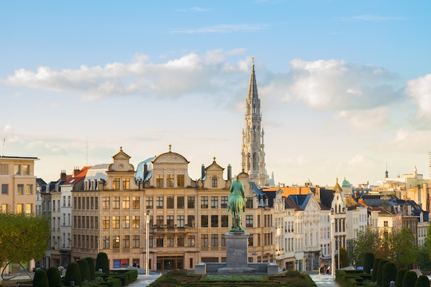 Brussels cityscape of old medieval town, Belgium