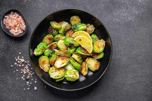 Brussels sprout fried vegetable meal food snack on the table copy space food background