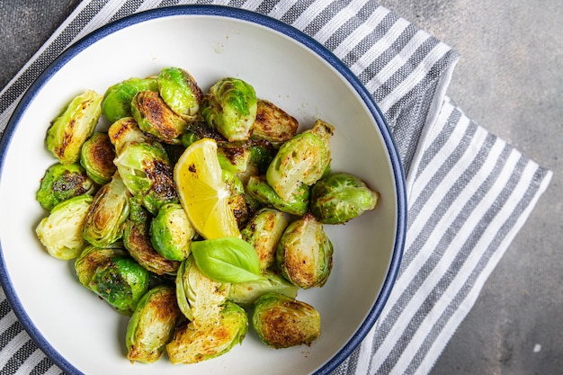 Brussels sprout fried vegetable meal food snack on the table copy space food background