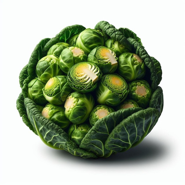 Brussels sprout whte background