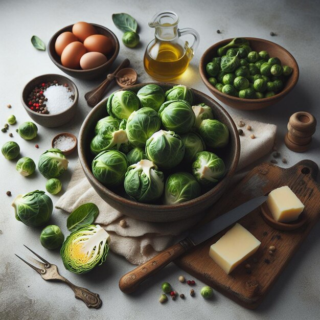 Brussels sprout whte background