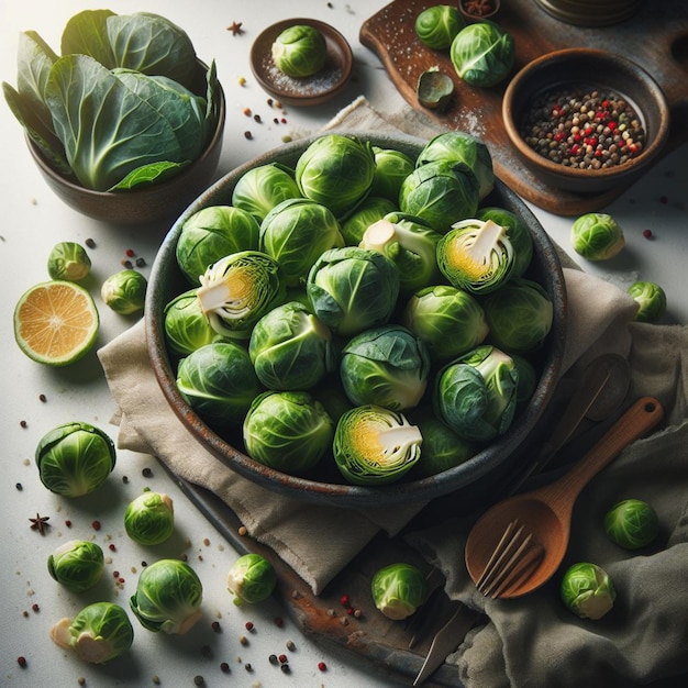 Brussels sprout whte background