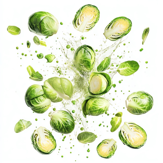 Brussels sprouts with slices with splashes