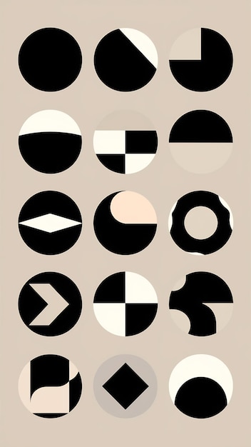 Photo brutalist circle shapes cool geometric forms bauhaus minimalist graphic design round elements