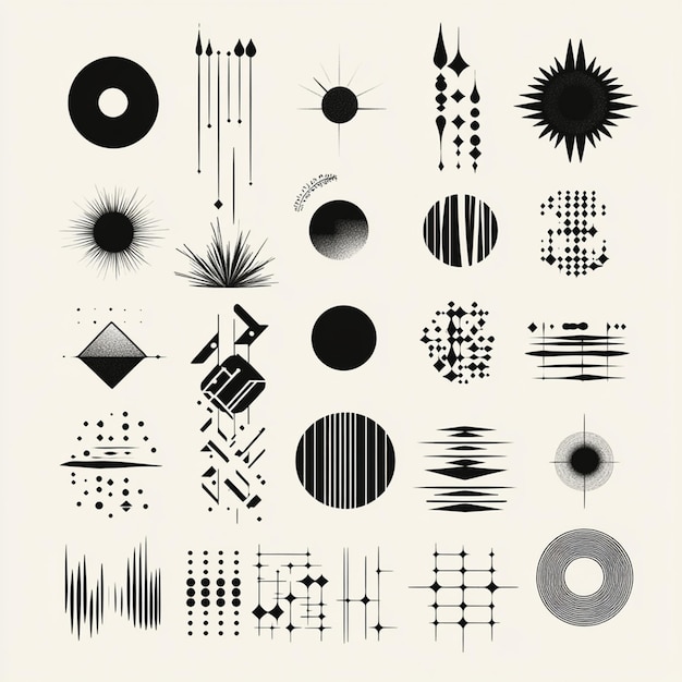 brutalist geometric shapes big vector