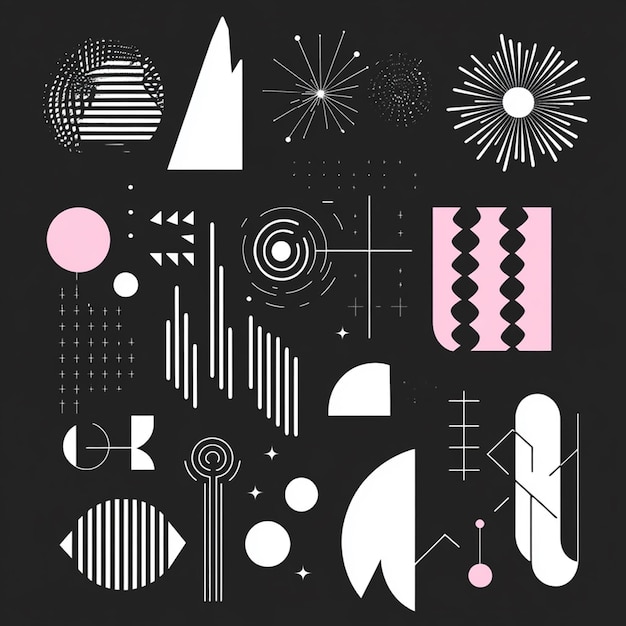 Photo brutalist geometric shapes big vector