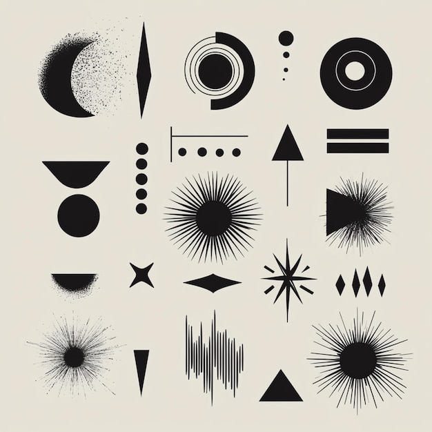 Photo brutalist geometric shapes big vector