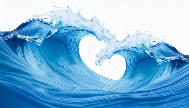 bstract blue watercolor ocean waves with dynamic motion and splash