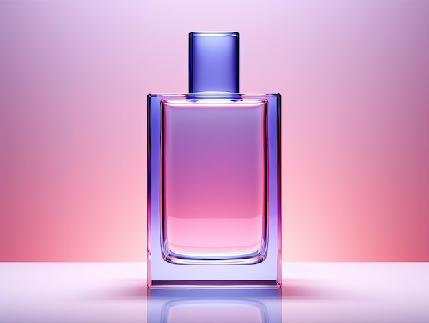 Bttles of perfume on colored background