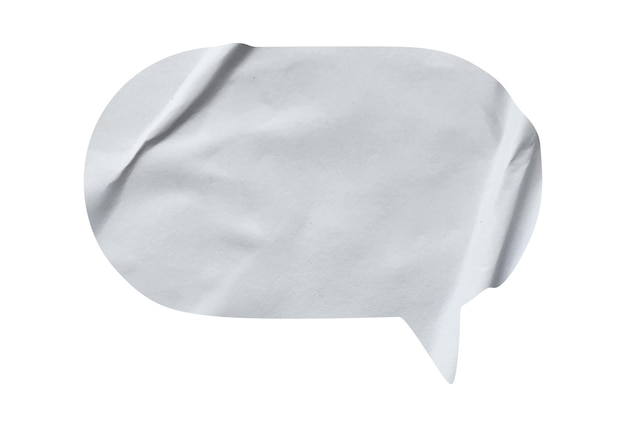 Bubble speech shape in white paper texture