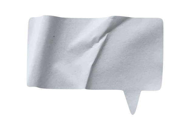 Bubble speech shape in white paper texture