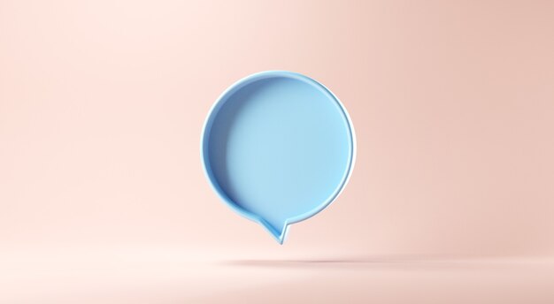 Bubble talk or comment sign symbol on pastel background