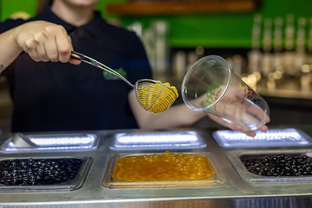 bubble tea in a plastic cup