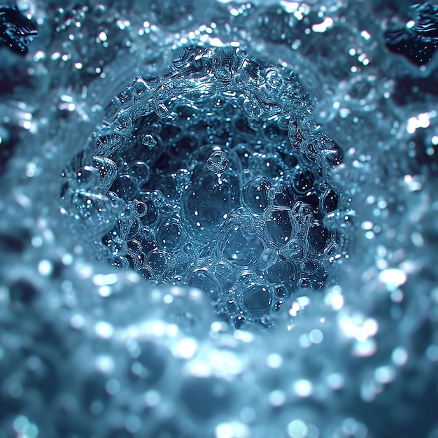 Photo a bubble with water and bubbles in it