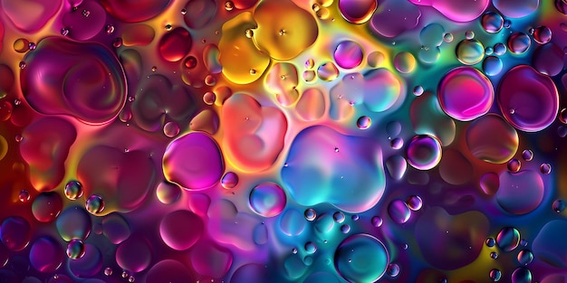 Photo the bubbles are colored with the colors of the water