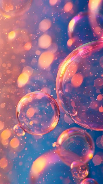 bubbles are colored with a red and orange color background