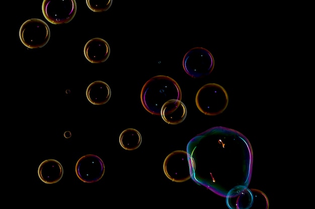 Bubbles on black background