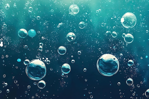 Photo bubbles rising from ocean create serene underwater scene