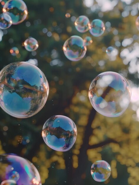 Photo bubbles in the sunlight