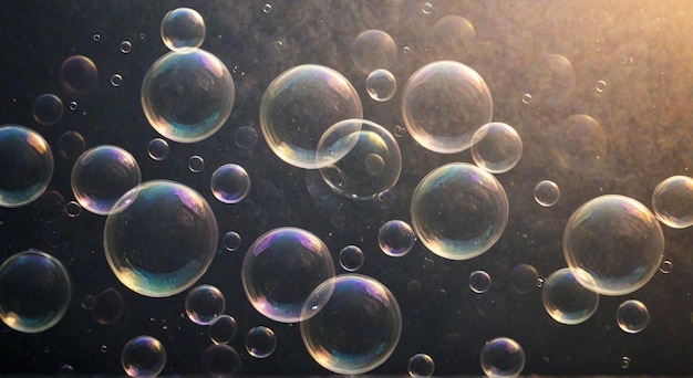 bubbles that are on a black surface