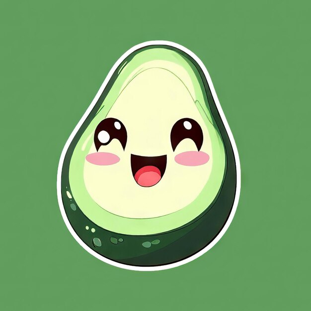 Bubbly Avocado IllustrationGenerative AI