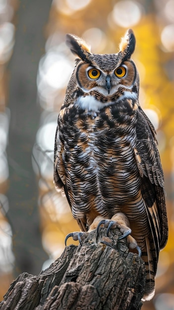 Photo bubo virginianus the great horned owl generated by ai